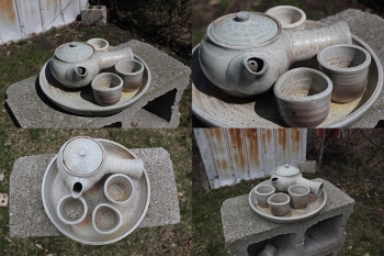 Soda Fired Tea Set Salt, soda and wood fired white stoneware 2020